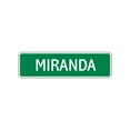 thumbnail image 1 of Miranda Children Name Letter Printed Label Wall Plaque Decoration Indoor Outdoor Aluminum Metal Sign 4"x18", 1 of 1