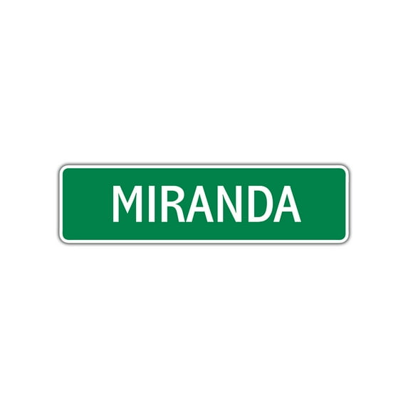 Miranda Children Name Letter Printed Label Wall Plaque Decoration Indoor Outdoor Aluminum Metal Sign 4"x18"