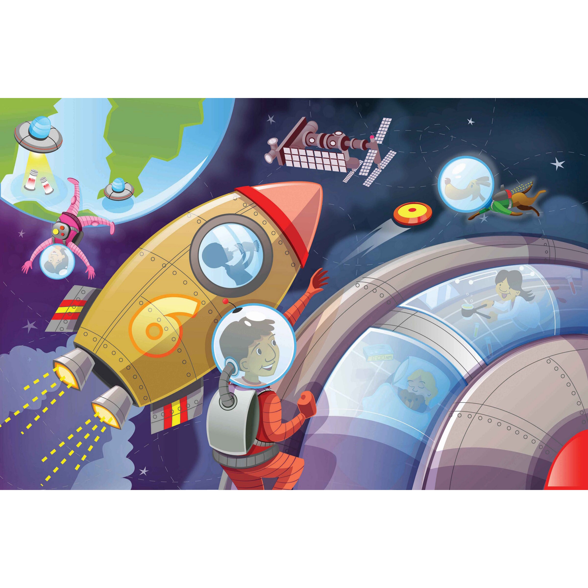 Marmont Hill "Astronauts" by Curtis Painting Print on Canvas
