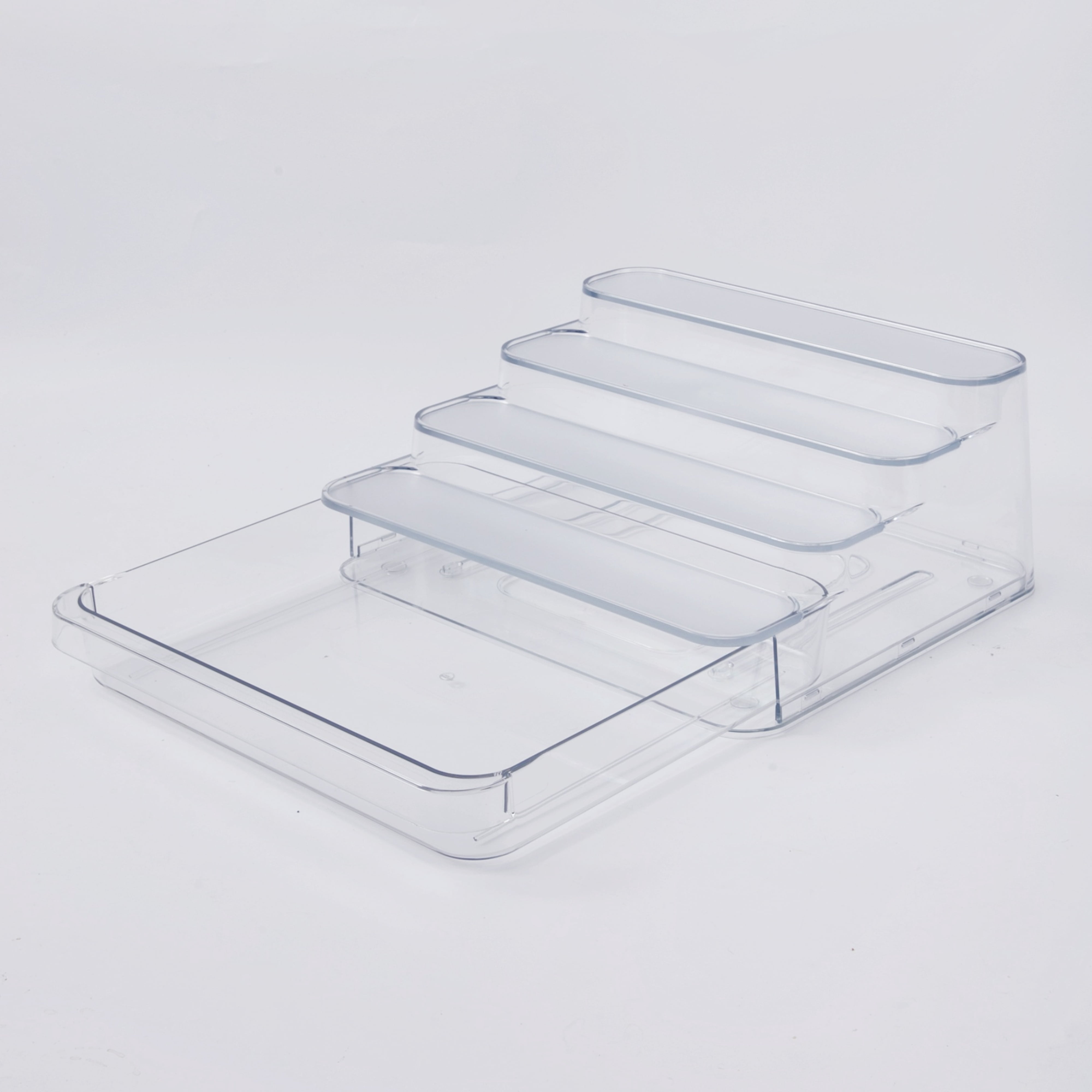 Mainstays Clear 4 Tier Spice Rack With Drawer, Ideal for Kitchen Storage and Organization of Spices ansd Countertop Spice Display, Added Drawer for Organization and Storage