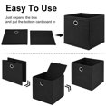 thumbnail image 5 of Contenedores de almacenamiento de cubos de tela, cajas de almacenamiento de cubos negras de 11x11x11 con ojal, cestas decorativas de tela plegable, inserciones de cubos de cubículo, cajón de almacenam, 5 of 5