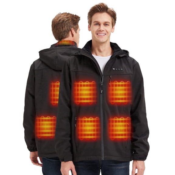 ARRIS 7.4V Heated Jacket for Men, Electric Heating Coat, Men's Heating Jacket with 8 Heating Areas-XL