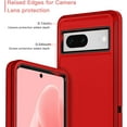 thumbnail image 4 of Designed for Google Pixel 8 Heavy Duty Case, Triple Layer Protection Shockproof Dropproof Dustproof Anti-Scratch Phone Case Cover for Google Pixel 8,Red, 4 of 6
