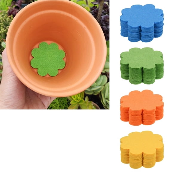 1PCS Flower Pot Hole Mesh Pad,Gardening Flowerpot Gasket to Prevent Soil Loss and Pests,Breathable Drainage Mat for Indoor Outdoor Plants Green,Size L