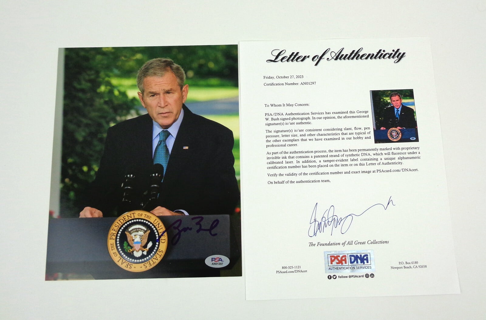 President George W Bush Signed Autograph 8x10 Photo PSA/DNA COA A ...