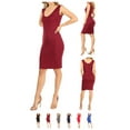 thumbnail image 6 of Women's Casual Solid Fitted Bodycon Solid Scoop Neck Sleeveless Basic Cami Midi Dress, 6 of 6