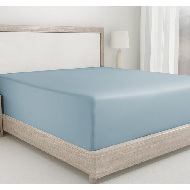King Size Fitted Sheet Cotton Thread Count Sateen Deep Pockets Durable Fitted Sheet Only (King )