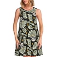 thumbnail image 1 of Fotbe Skull with Dollar Vestido de Verano sin Mangas para Mujer – Vestido Midi Línea A, Estilo Camiseta Floral, Vestido Playero Casual y Fluido, 1 of 7