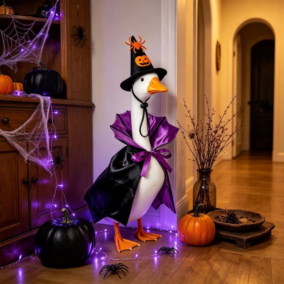 Gqtwoy Halloween Porch Bird Outfit Set, Funny Decorative Bird Clothing, Holiday Party Decoration, Outdoor Yard Garden Decor, Unique Porch Statue Accessory