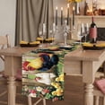 thumbnail image 2 of Retro Rooster 120 Inch Table Runner, Farmhouse Animals Watercolor Floral Farmhouse Dresser Scarf Cotton & Linen Tablerunner for Dining/Kitchen Island/Holiday Party Décor 13" x 120", 2 of 9