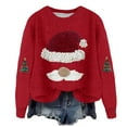 thumbnail image 2 of BODOAO Christmas Sweater for Women Cute Santa Xmas Sweatshirts Novelty Funny Long Sleeve Creweck Knit Sweaters Knitted Pullover Funny Graphic Fall Casual Loose Fit Tops 2025 Red L, 2 of 4