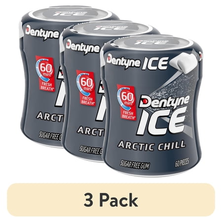 (3 pack) Dentyne Ice Arctic Chill Sugar Free Gum, 1 Bottle of 60 Pieces
