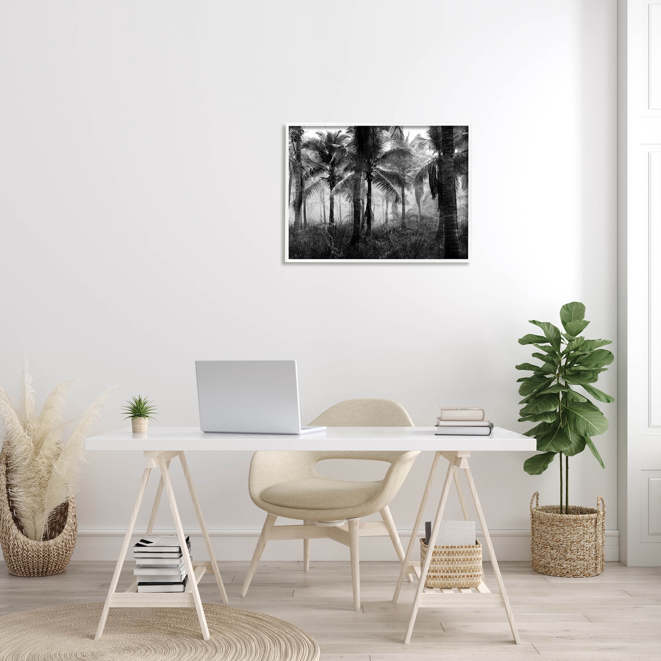 Stupell Industries Dense Tropical Palm Tree Forest Photograph White Framed Art Print Wall Art, Design by Kim Allen