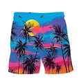 thumbnail image 6 of Xysaqa Men's Swim Trunks Palm Tree Print Hawaiian Bathing Suit Swimsuits Casual Holiday Beach Shorts with Pockets （Available In Big & Tall) Clearance Sky Blue 4X, 6 of 8
