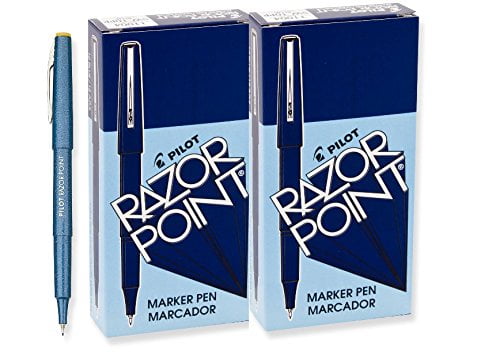 Red Ink Razor Point Fine Line Marker Stick Pens 0.3mm 12-Pack Pack of 12 2 Pack 11007 Ultra-Fine Point