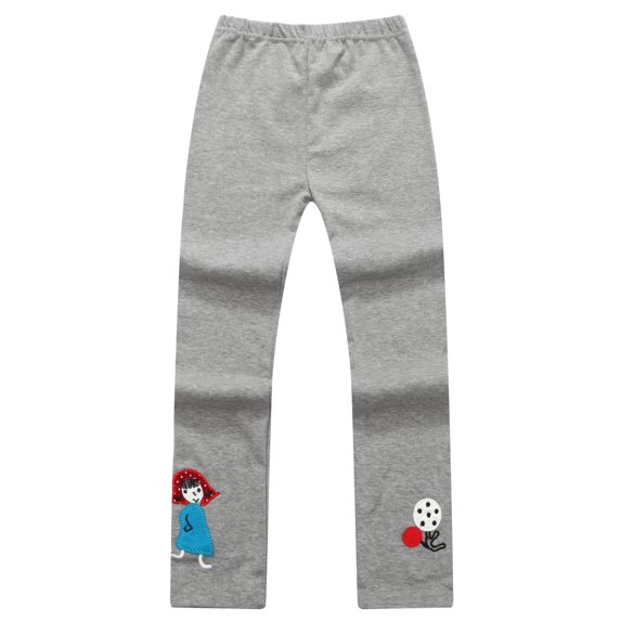 Richie House Girls' Elasitc Leggings with Patch Embroidery RH1183