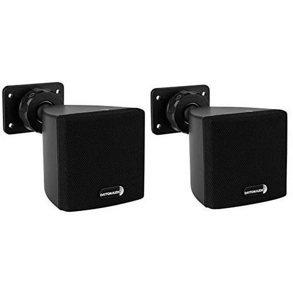 dayton audio sat3b 3" cube speaker pair (black)