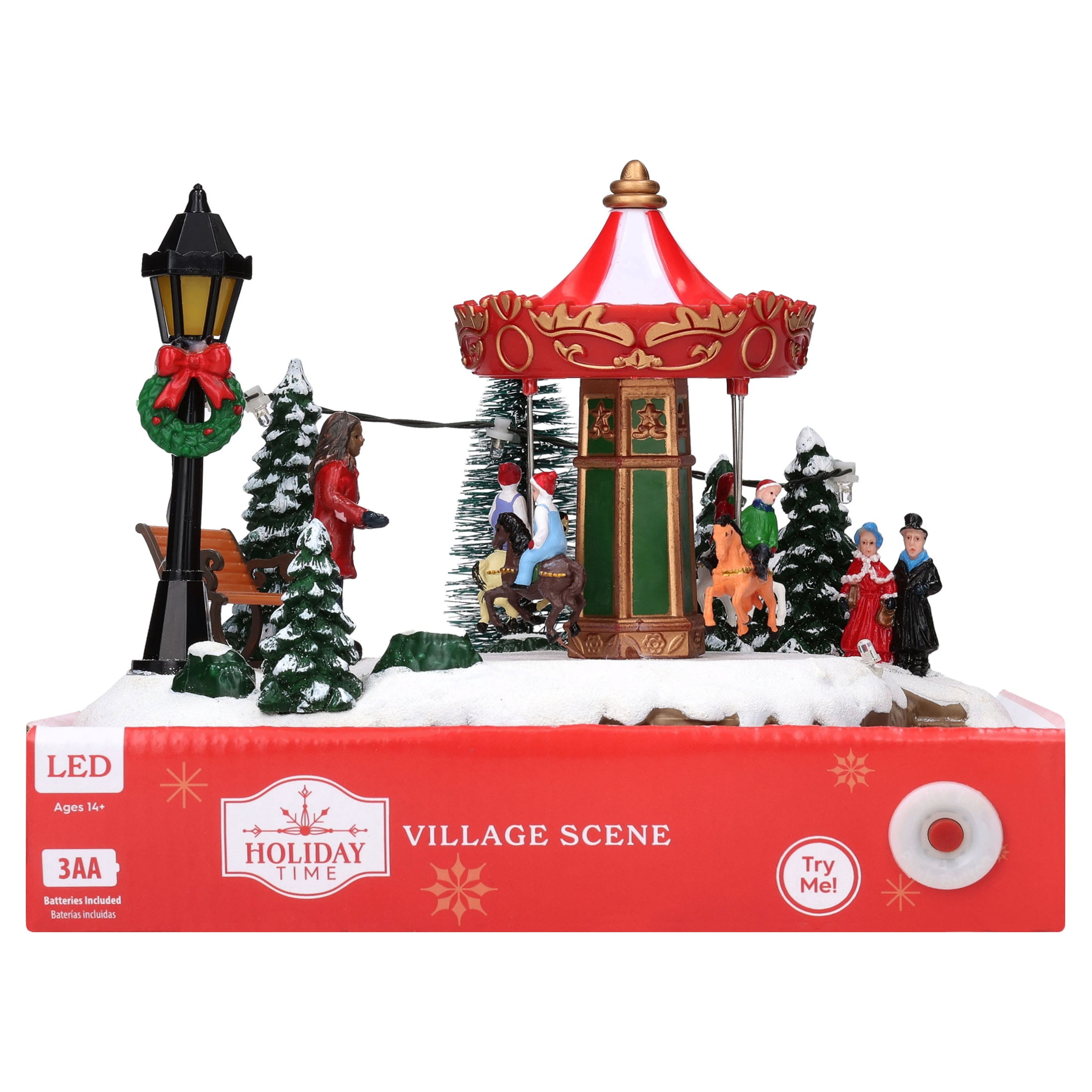 Light-Up and Musical Animated Christmas Village Scene, Multicolor, 6", by Holiday Time