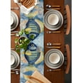 thumbnail image 2 of Blue Yellow Fish Table Runner Cotton Linen 72 Inch Holiday Dresser Scarves, Summer Ocean Watercolor Coral Tablerunner for Kitchen Coffee Dining Bedroom Home Living Room Dinner Scarf Décor 13''x72'', 2 of 9