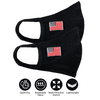 Soft Cotton Double Layer Washable Reusable Face Cover Mask American Flag Adult Men Women Unisex Black 2 PCS