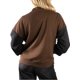 thumbnail image 3 of Jess por Meiko Chaquetas de Mujer con Bloques de Color, Chaqueta Varsity de Cuello Redondo y Botones a Presión, Manga Larga, M Marrón, 3 of 5
