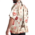 thumbnail image 3 of Eiffel Tower Valentine's Day Men's Casual Hawaiian Shirts, Printed Button Down Short Sleeve Summer Beach Tops with Spread Collar - Unisex, 3 of 6