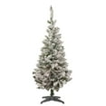thumbnail image 2 of Northlight 4' Pre-Lit Flocked Pine Slim Artificial Christmas Tree, Clear Lights, 2 of 7