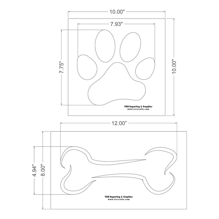 EXTRA Large Dog Bone - Paw Print Stencils -Mylar 2 Pieces of 14 Mil - Painting /Crafts - Walmart.com extra-large-dog-bone-paw-print-stencils-mylar-2-pieces-of-14-mil-painting-crafts-walmart-com