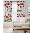 thumbnail image 2 of Red Spring Floral Blackout Curtains for Bedroom Living Room Darkening Curtains 63 Inches Long Welcome Botanical Summer Bee Window Curtain 2 Panels Set Window Treatment Grommet Drapes 42"x63", 2 of 9