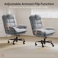 thumbnail image 5 of Bestier Big and Tall Executive Office Chair with Flip-Up Arms for Adults, Adjustable Height, Reclining Office Chair with Headrest & Side Pockets in Grey, 5 of 9