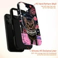 thumbnail image 4 of Space Cat Phone Case, Cute Astronaut Cat Illustration, Cosmic Galaxy Design Protective Cover for iPhone 16 15 14 13 12 11 Pro Plus Mini, 4 of 6
