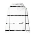 thumbnail image 5 of DeHolifer Womens Sweatshirts Plus Size Long Sleeve Waffle Strip Print Drawstring Hoodies Sweatshirts Loose Casual Fashion Pullover Tops White M, 5 of 6