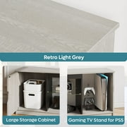 Bestier LED TV Stand for PS5 Gaming Entertainment Center for 60/65 inch TV, Grey