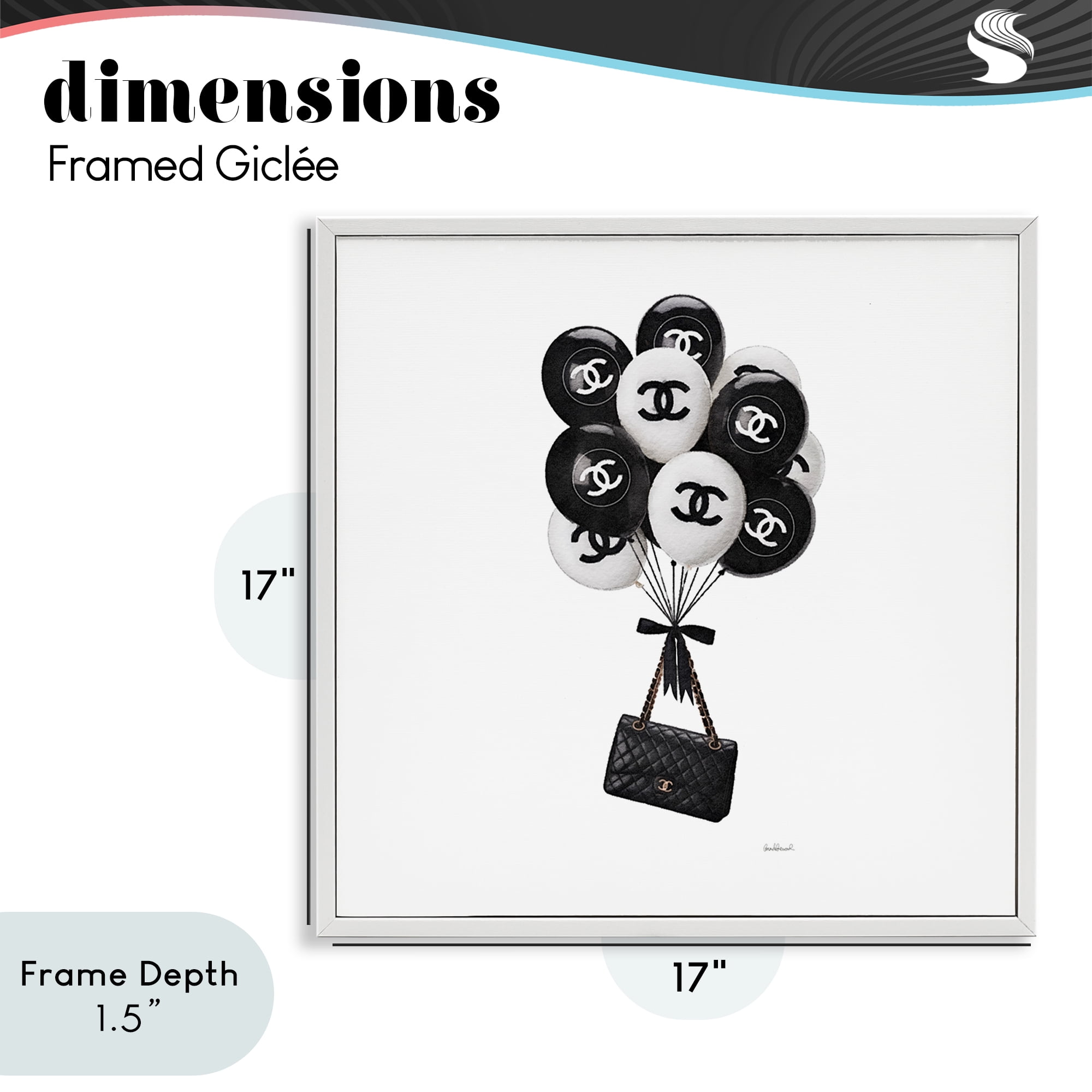 Stupell Industries Chic Balloons & Purse White Framed Giclee Art, design by Amanda Greenwood