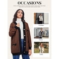 thumbnail image 3 of SHEWIN Women's Cardigan Sweaters Open Front Button Down Plaid Chunky Knit Fall Jackets with Pockets, 3 of 9