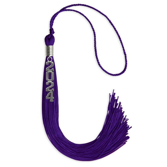 Endea Graduation Purple Graduation Tassel with Silver Stacked Date Drop
