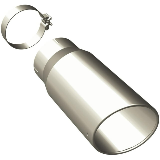 Magnaflow Performance Exhaust Tail Pipe Tip 35215 5 Inch Inlet; 6 Inch Outlet; Stainless Steel; Round; Angle Cut; Rolled Edge; 13 Inch Length