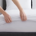thumbnail image 3 of Sweet Home Collection Jersey Knit Microfiber Sheet Set Cal King White, 3 of 7