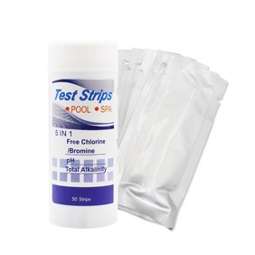 Spa Test Strips for Hot Tub Bromine 5 in 1 Pool and Spa Test Kit 50 Accurate Strips for Swimming Pool and Hot Tubs Water Testing