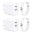 thumbnail image 1 of 1 Hora 2 Paquete Cargador USB C Carga Rapida con Cable, 2 Puertos Cubo Cargador Tipo C PD 20W+USB A, 1 of 8