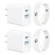 thumbnail image 1 of 1 Hora 2 Paquete Cargador USB C Carga Rapida con Cable, 2 Puertos Cubo Cargador Tipo C PD 20W+USB A, 1 of 8