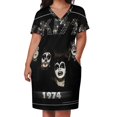 thumbnail image 3 of KISS ? the band - Álbum de 1974 - Año Vestido holgado con bolsillos Vestido elegante de lujo para mujer Vestidos de manga larga Vestidos de verano, 3 of 7