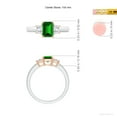 thumbnail image 5 of ANGARA Lab Grown 1 Ct Emerald and Lab Diamond Three Stone Ring for Women in 14K White & Rose Gold (Size-7x5mm) | May Birthstone, Birthday, Anniversary, Jewelry Gift for Women | Lab-Grown Emerald Ring, 5 of 8