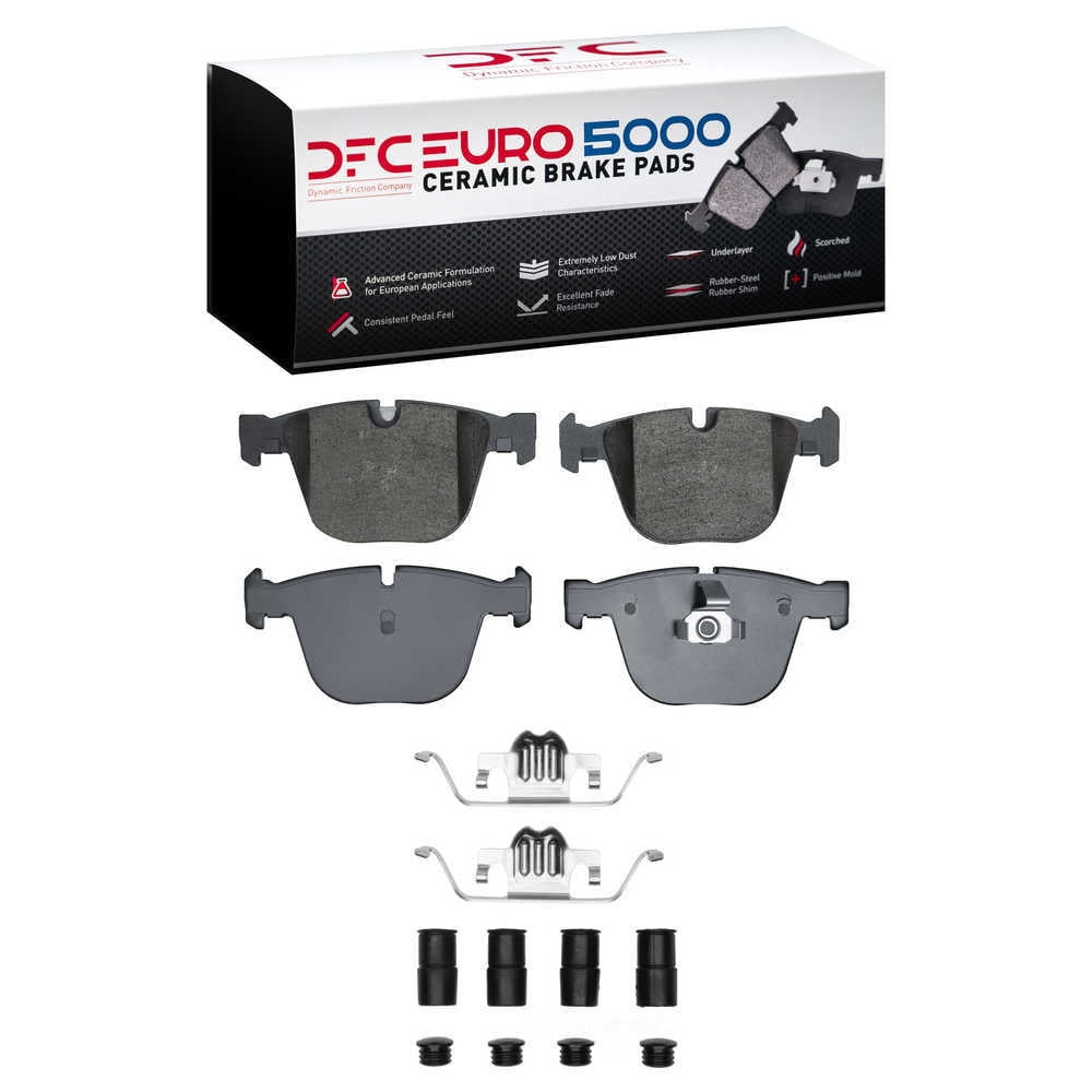 Dynamic Friction Company 1600-0919-02 DFC EURO 5000 Ceramic Brake Pads and Hardware Kit