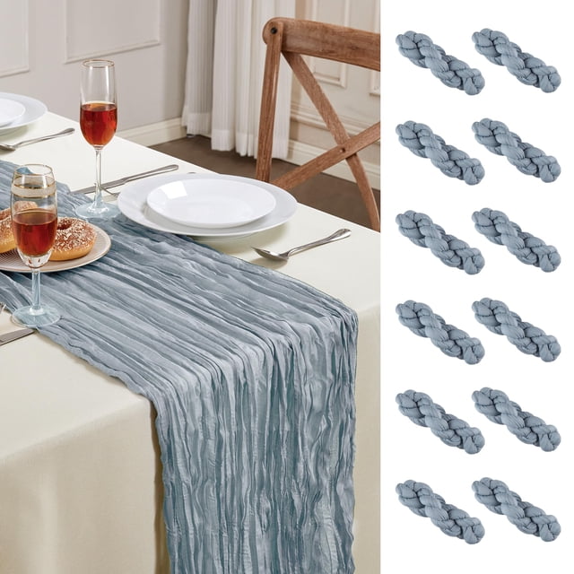 Tapete de mesa AGIRL Boho Dusty Blue 89 x 305 cm, paquete de 12