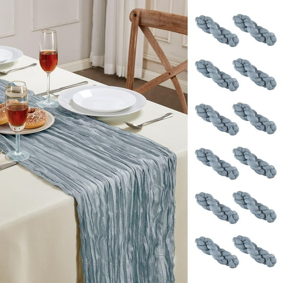 Tapete de mesa AGIRL Boho Dusty Blue 89 x 305 cm, paquete de 12
