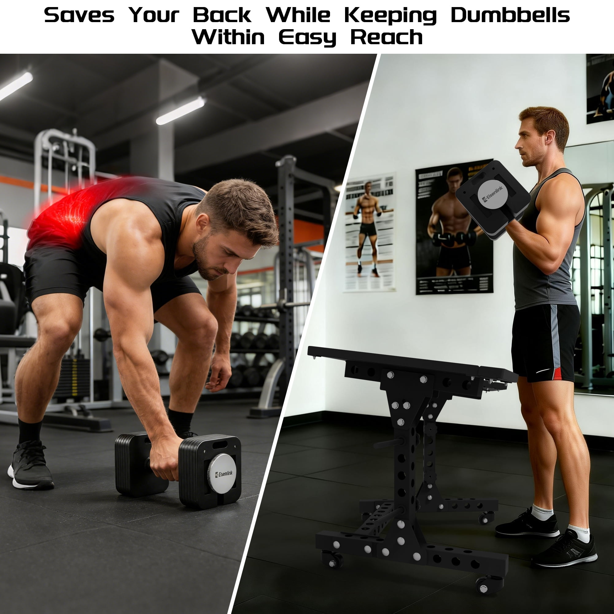 ARVIVO Adjustable Dumbbell Rack & Weight Rack up to 440 lbs Home GYM for Dumbbells with Bases Space Saving Design Small