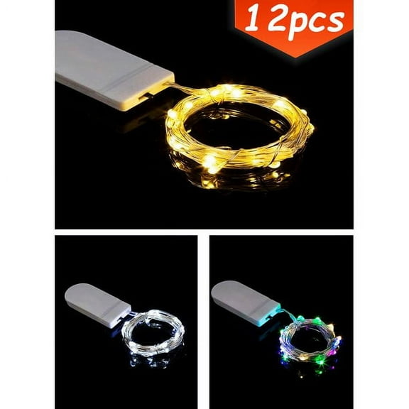 String LED Lights for Bedroom Fairy Lighs Christmas Indoor Outdoor 6.56 Ft 20 Led for DIY Wedding Party Patio Battery Included 12 Pack Multicolor