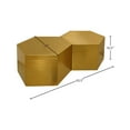 thumbnail image 3 of Meridian Furniture Hexagon Brushed Gold 2 Piece Modular Coffee Table, 3 of 4