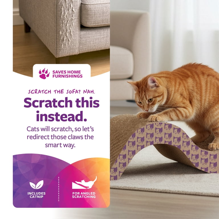 SmartyKat Super Scratcher & Scroll, Wide Corrugated Cat Scratcher